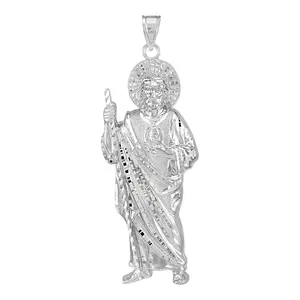.925 Sterling Silver 4-1/4" Christian Saint Jude Thaddeus Patron Saint of Lost Causes Charm Pendant