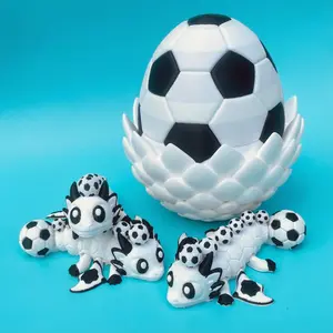 Cute Soccer Dragon and Egg Decor Figurine – Fantasy Desk & Shelf Decor, Unique Home Accent, Perfect Gift for Soccer Fans, Birthday, Valentine’s & Christmas