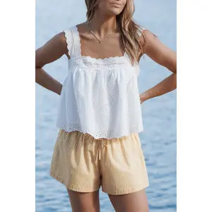 Aideen Eyelet Top - White