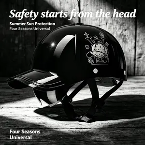 Trendy Baseball Cap Style Helmet, 3C Certified, UV Protection, All-Season Electric Bike Half Helmet, Fashionable and Practical