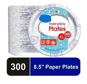 Everyday Plates Disposable Paper Plates 8.5 Inch 300 Count for Everyday Use