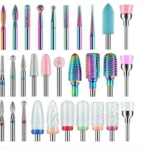 30Pcs Nail Drill Bits Set: 3/32 Inch Carbide Cuticle Ceramic Diamond Nail Bits for Nail Drill for Acrylic Gel Nail Manicure Pedicure Remover Tools for Home Salon