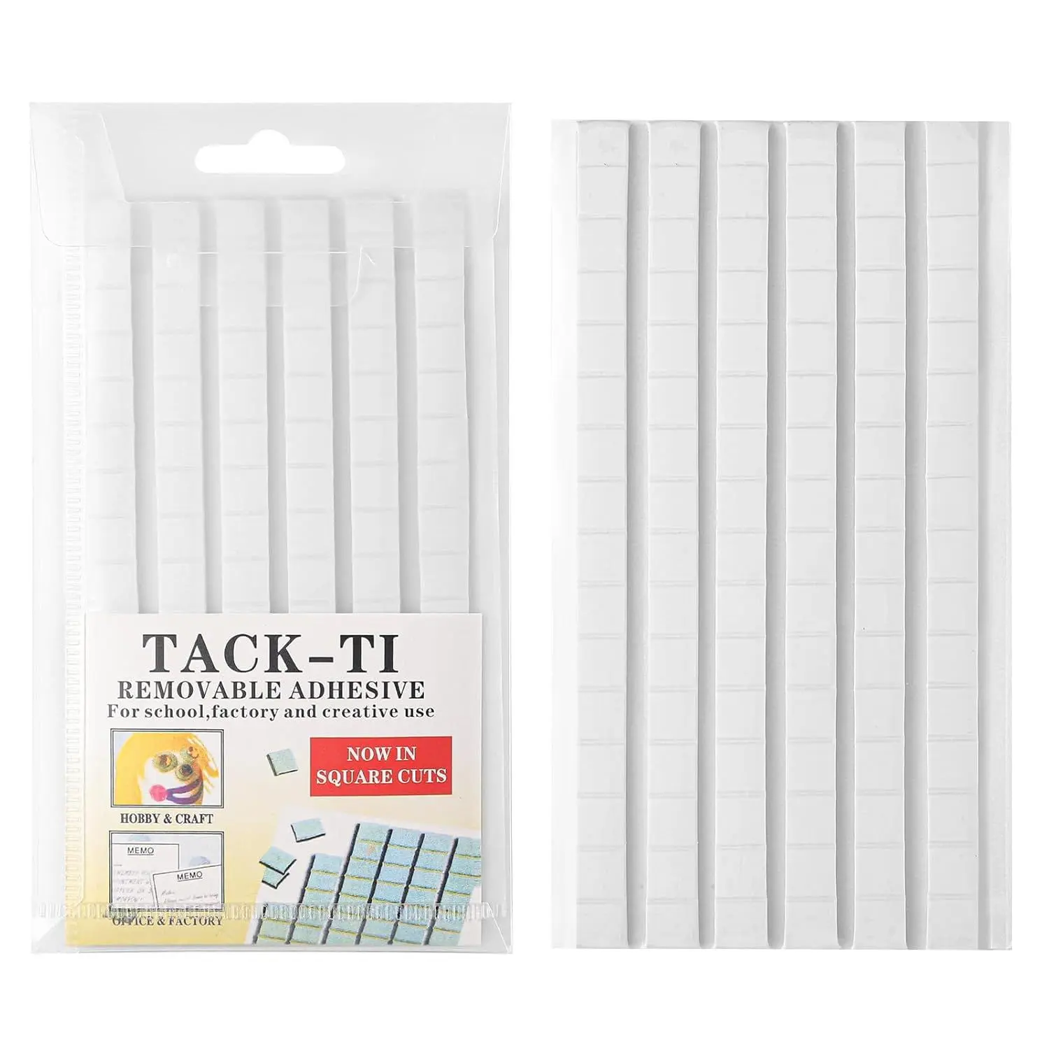 Pre-Cut Square Mounting Putty, Reusable Removable Adhesive Tack for Posters Photos Crafts