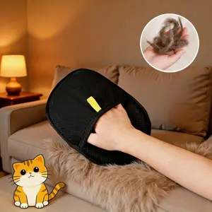 2 Pack Cat Dog Static Hair Removal Gloves, Electrostatic Fur Remover, Floating Hair Cleaner, Washable Home Brush Tool
