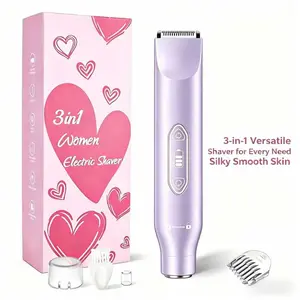 Women's Electric Razor, Rechargeable Triple-Function Hair Remover, Dual-Head Design, Pain-Free Trimming, Ipx7 Waterproof, Personal Care Appliances