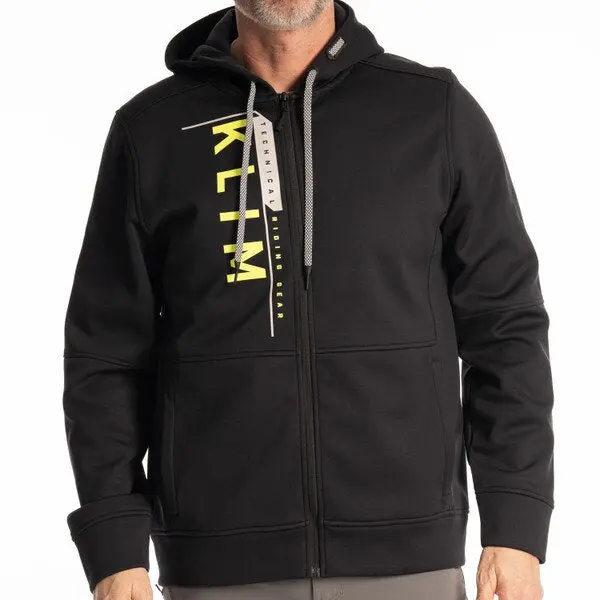 KLIM BARRACKS FULL ZIP HOODIE - BLACK - HI-VIS