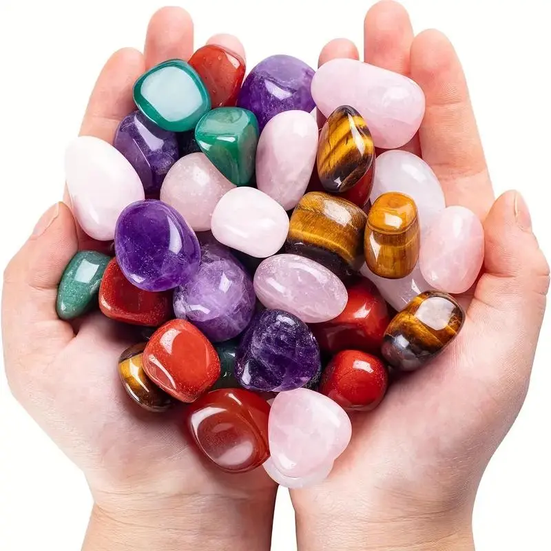 Tumbled Crystals Stone Ornament, 1 Set Polished Rocks Stones, Assorted Crystals Gemstone for Jewelry Making, Meditation, Home Room Decor, Natural Crystal Set, Intuitively Chosen Crystals, Crystal Decorative Stones