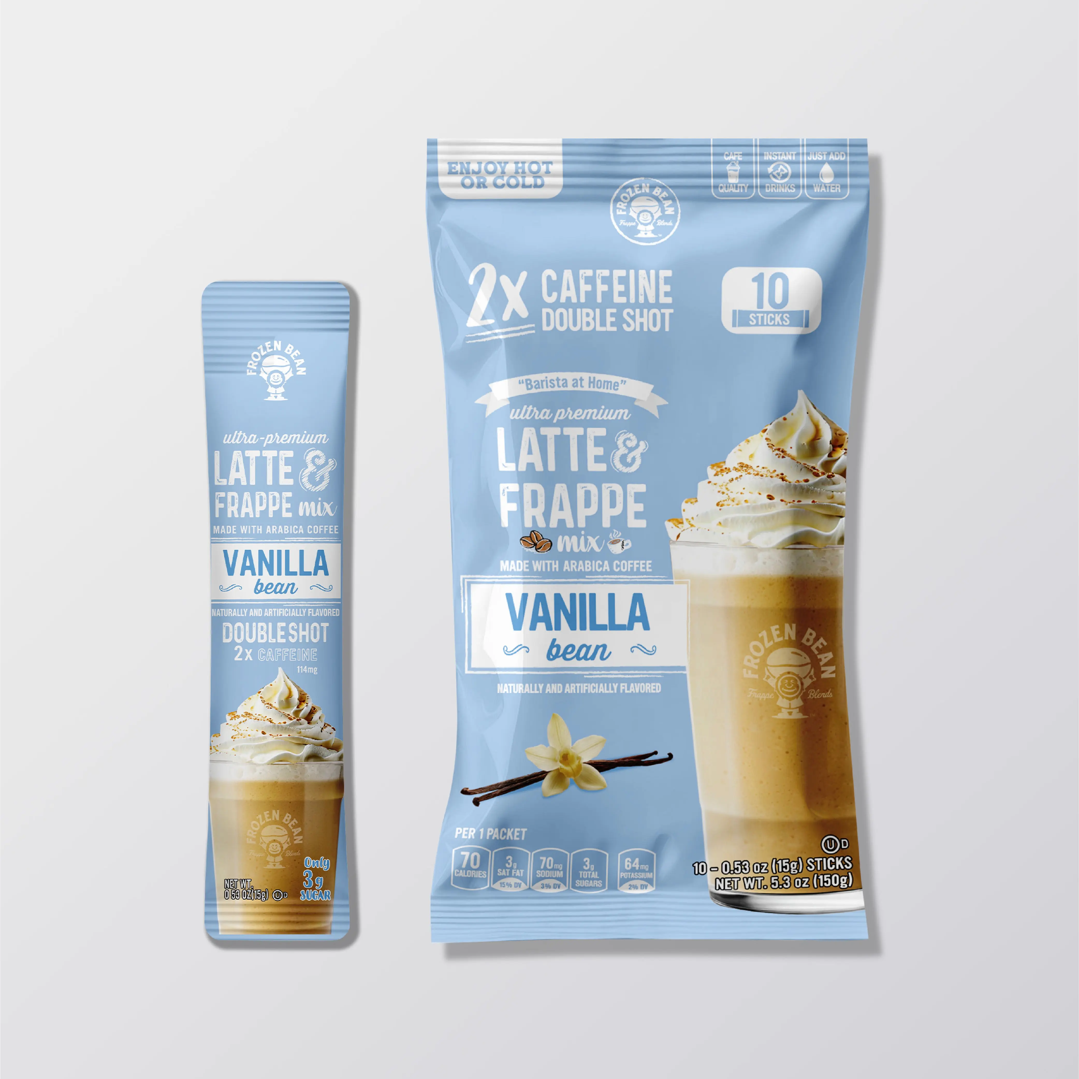 The Frozen Bean Vanilla Bean Frappe & Latte Instant Mix (10 Sticks) The Frozen Bean Vanilla Bean Frappe & Latte Instant Mix (10 Sticks)