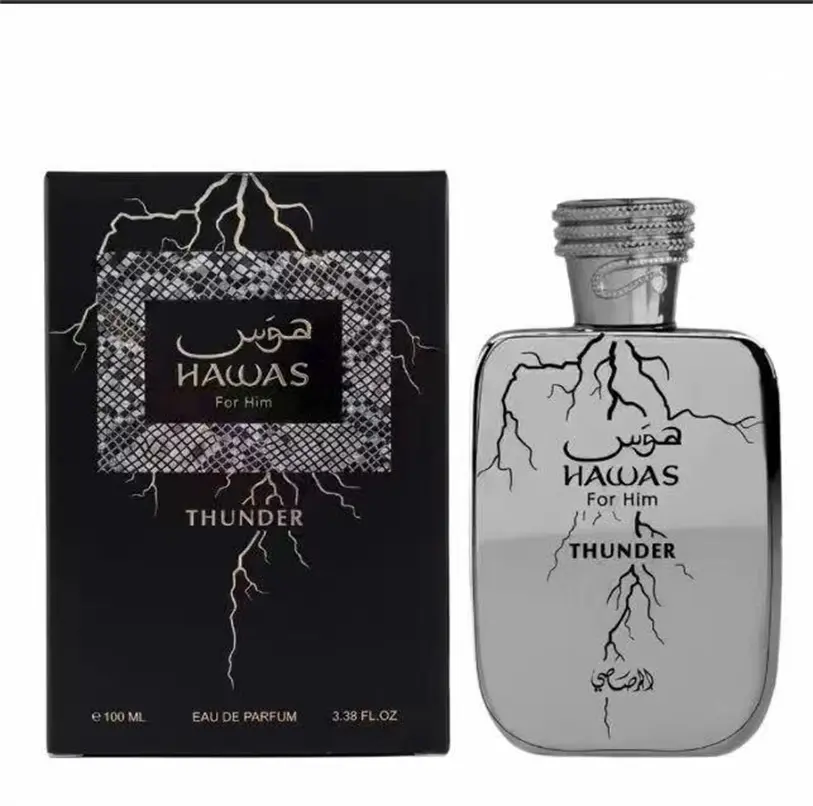 Rasasi Hawas Thunder Eau De Parfum Spray for Men, 3.38 Ounce