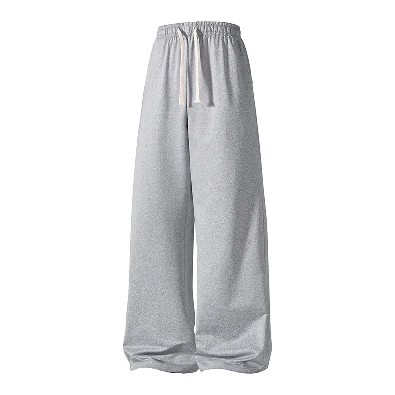 Men's Solid Wide Leg Sweatpants, Loose Fit Fashion Loungewear with Elastane, An Ideal Choice for Sports & Lounging