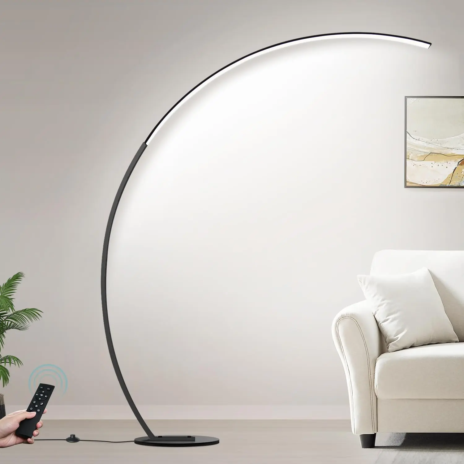 Dimmable LED Floor Lamp - 3 Color Temperatures, 2000LM Ultra Bright Metal Frame Adjustable Led Lights, Minimalist Modern Bases & Shades, Remote Control Standing Lamp for Living Room Bedroom Office, Lamps For Bedroom,sohochic