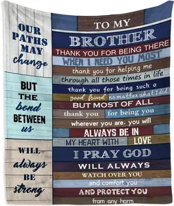 Gifts for Brother, Brother Gifts Blanket 60"x50", Bro Birthday Gift from Sister, Cool for Him from Sisters, Best Brothers Ever Throw Blankets