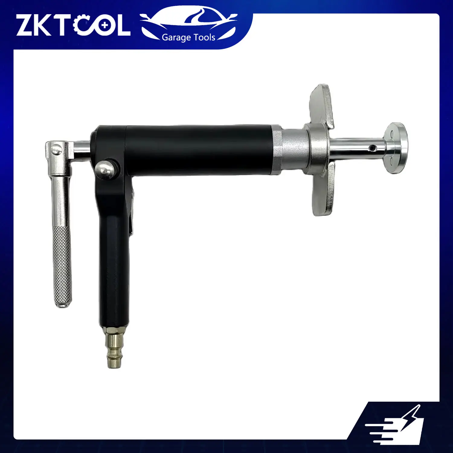 ZKTOOL Heavy-Duty & Ergonomic Alloy Steel Pneumatic Piston Wind Back Tool - Car Brake Caliper Compressor with Magnetic Hold, Smooth Controlled Pressure Delivery, Non-Slip Knurled Grip, Seal Damage Prevention, Service Time Reduction, Stable Safe Operation,