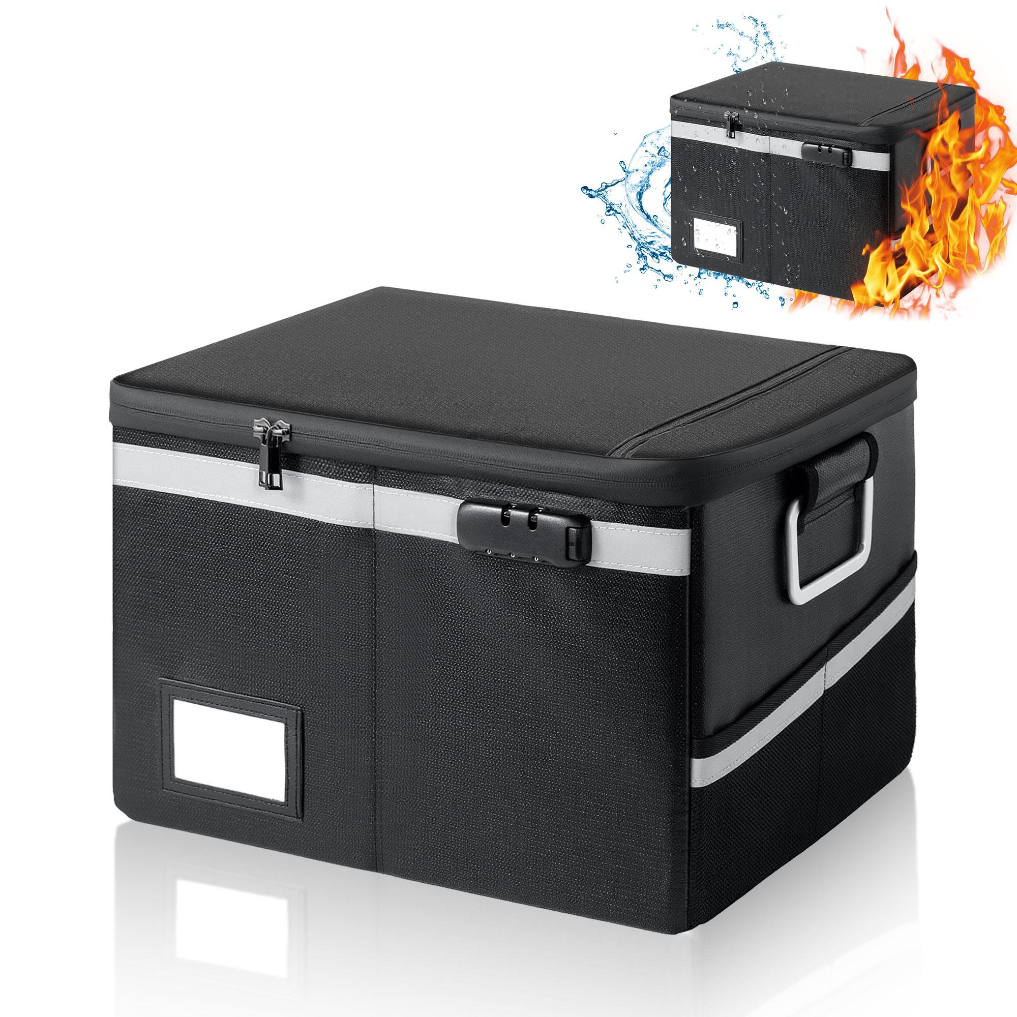 Fireproof Document Box | Secure & Waterproof File Organizer with Lock