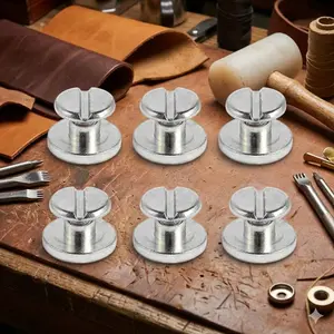 Heavy Duty Metal Binding Screw Rivet Set: Leather Craft DIY Tool Kit for Belts, Wallets, Albums & Calendar Fixing. Industrial-Grade Brass Reinforcement Fasteners, 10/20-Pack Precision Hardware Repair Parts.