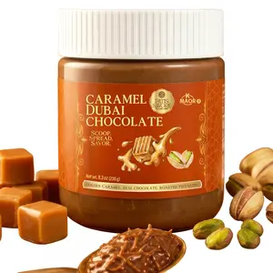 Dubai Milk Chocolate Spread with Caramel and Crunchy Kataifi – 8.3oz (235g) Gourmet Middle Eastern Sweet Chocolate Delight – Rich Creamy Velvet Texture, Premium Holiday Dessert Gift Jar