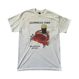Guinness Crab Vintage Graphic Shirt, Vintage 90’s Crab Dunk Tank Funny Seafood Tee, Funny Foodie Shirt