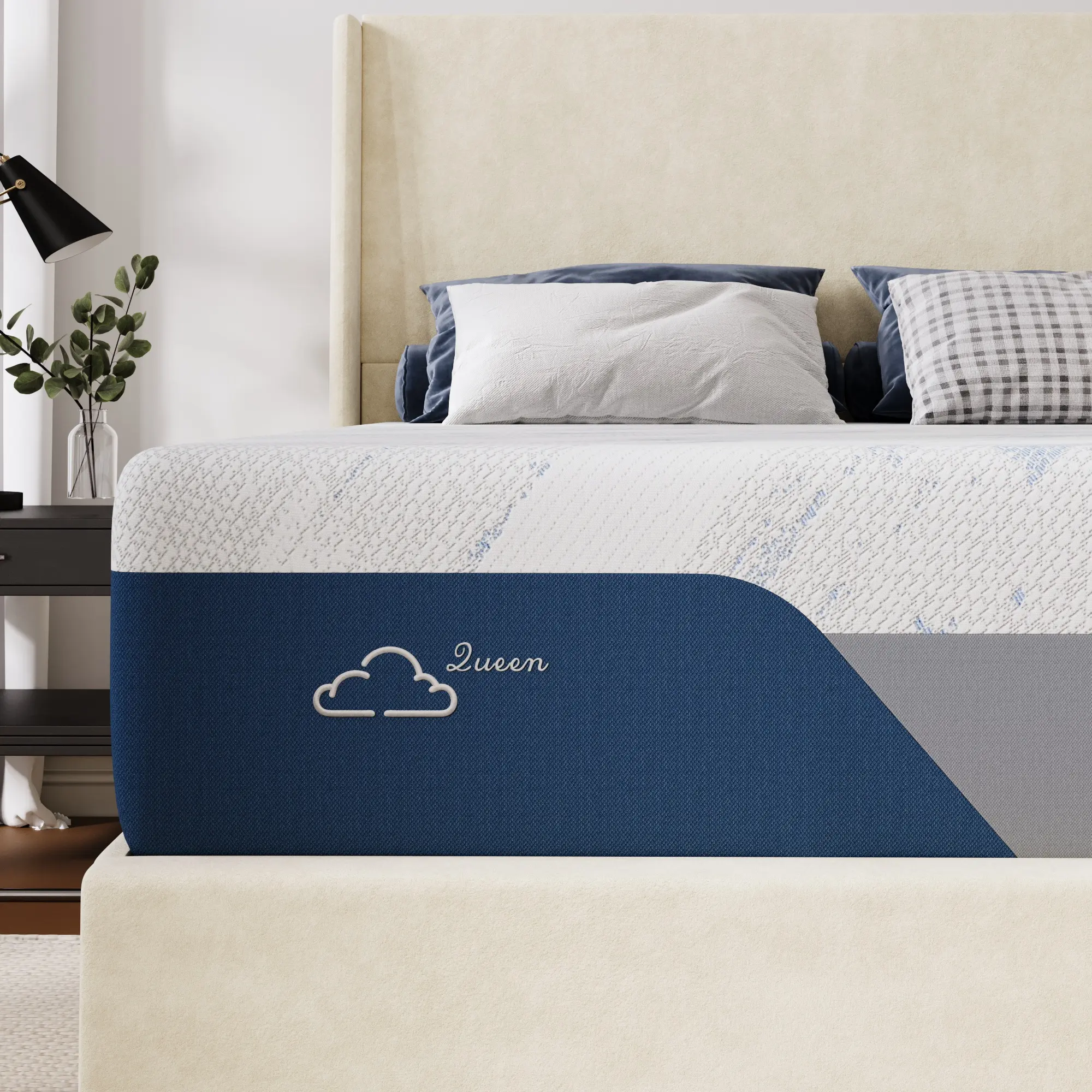 SHA CERLIN Cooling Gel Memory Foam Mattress, CertiPUR-US Certified  Multi-Layer Gel Bed, Medium-Firm Mattress in a Box, 380G Silky Cooling Fabric Removable Washable Cover, Durable Pressure Relief Support, Fiberglass Free,10/12 Inch Queen
