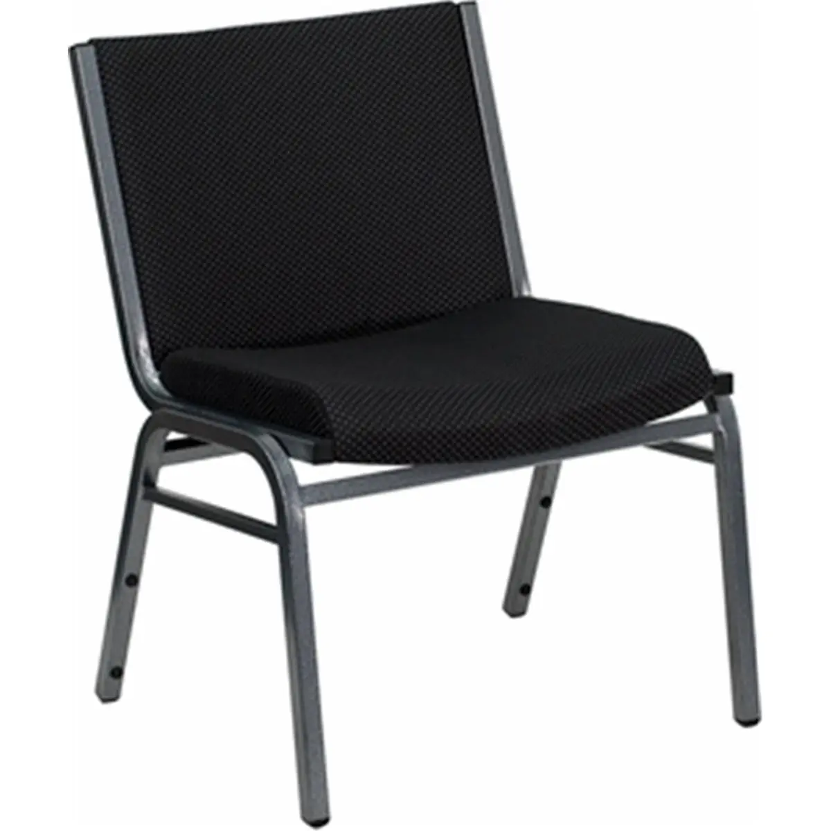 Flash Furniture XU-60555-BK-GG Hercules Armless Big and Tall Extra Wide Black Fabric Stack Chair - 1000 lbs Capacity, 14.25" back height, depth: 23.5", height: 31.25", durable heavy duty, ganging brackets available, Steel Frame, 23.5" Depth