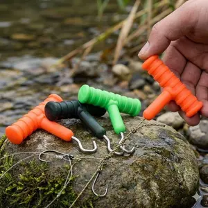 Professional Fishing Gear: T-Grip Stainless Steel Knot Tying Tool, Anti-Slip Handle for Quick Hook Tying, Portable Line Fastener & Hook Puller Set, High-Strength Corrosion-Resistant Design