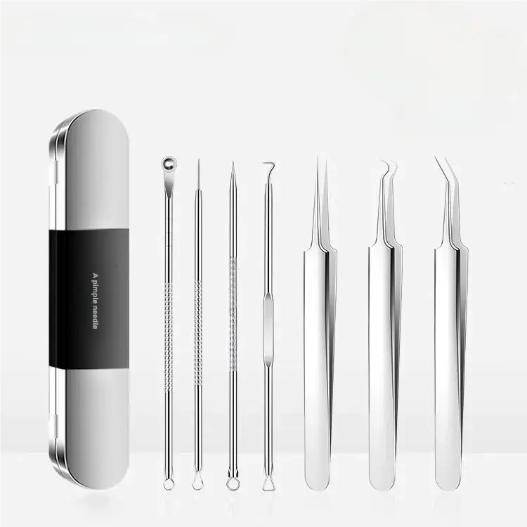 Buy 1 Get 8 Pcs Blackhead Kit Whitehead Tweezers & Pimple Popper Tool Kit - Acne & Pimple Extraction Tools Cleansing skincare tools Facial Clear Outd