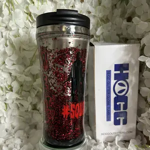 18 oz glitter globe tumbler, horror movie addict, squad goals