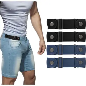 No Buckle Belts for Men Women Side Belt without Buckle Elastic Stretch Adjustable Belt Invisible No Buckle Belt