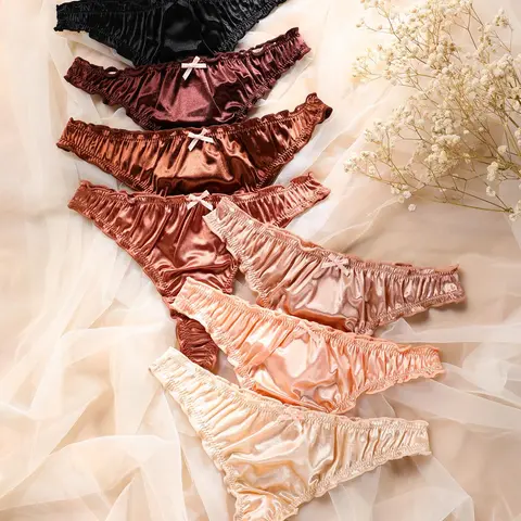 Women's Solid Color Thong, Soft Fit Comfy Breathable Panty, Breathable Knicker, Breathable Stretch Panties for Daily Wear, Fashion Breathable Underwear, Elegant Chic Ladies Underwear for All Seasons, Womenswear