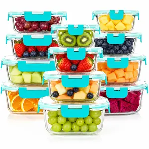 [Mother's Day Gift] 24 pcs Glass Food Storage Containers with Lids, Meal Prep, Pantry Kitchen Storage Containers for Lunch, Leak Proof, Airtight Glass Lunch Bento Boxes for Microwave, Oven, Freezer And Dishwasher conte ned ores hermetic os