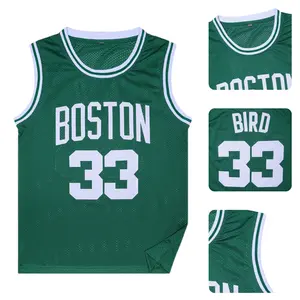 Men's Retro #33 Bird Basketball Jersey, Breathable Mesh, Classic Crew Neck Fit, Embroidered Details, Lightweight Sleeveless Top for Basketball Fans Daily wear gym clothing