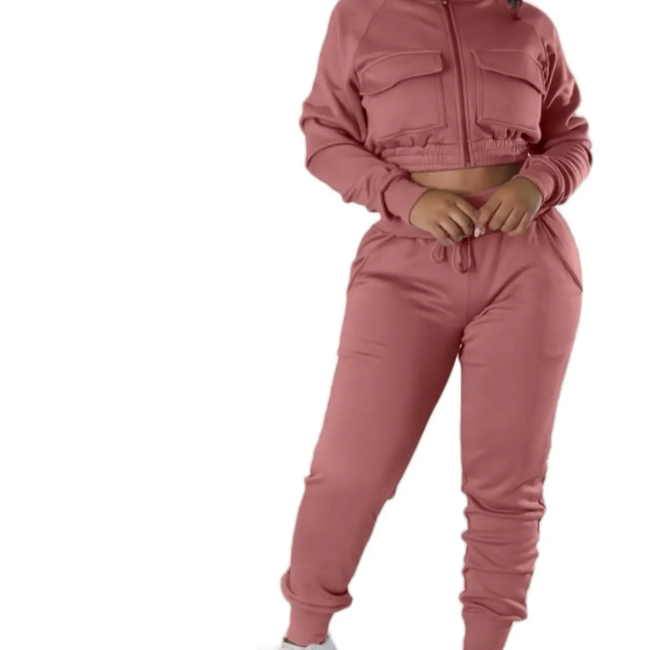 Cropped Two Piece Jogger Set
