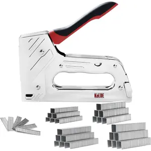 Swiilpo T50 Staple Gun Heavy Duty Kit - KeLDE 2 in 1 Upholstery Manual Stapler/Nail Gun with 1500pcs Staples and Brad Nails for Wood, Craft, DIY, Furniture, Carpentry, Decoration