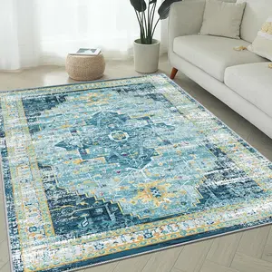 One European-style distressed home rug, machine washable and fade-resistant, soft and durable, suitable for holidays and any space, including hotels, offices, sofas, beside beds, hallways, etc.