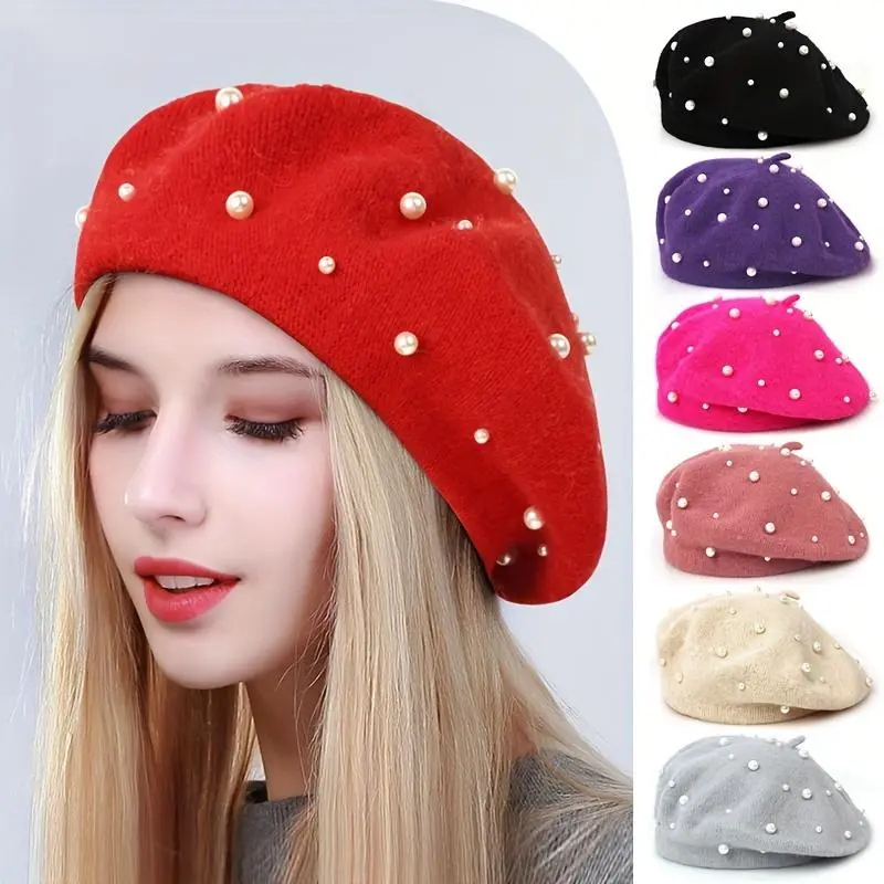 1pc Autumn/Winter Style Women's Solid Color Warm Beret Hat, Suitable for Daily Use, Elegant and Fashionable Beret