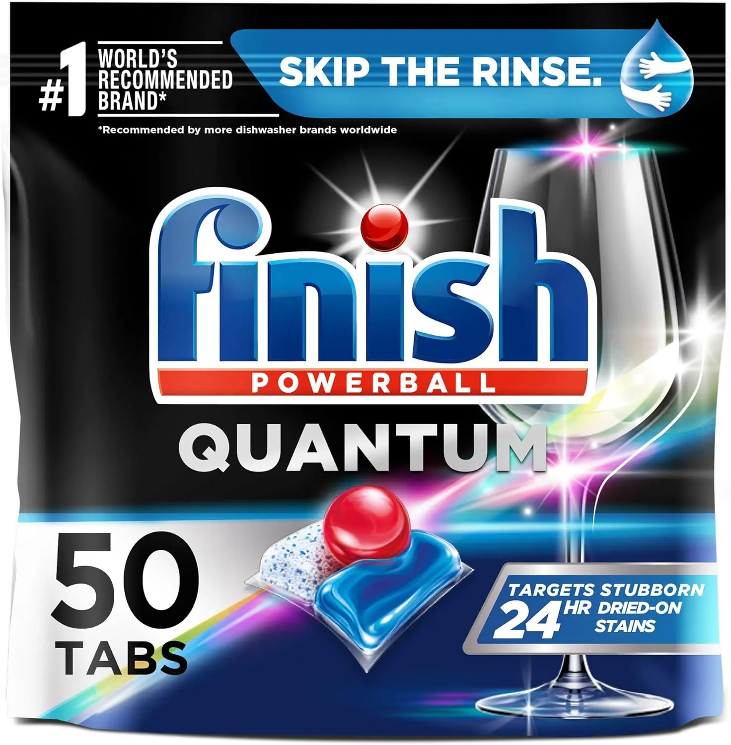 Finish Quantum Dishwasher Detergent Tablets with Activblu Technology, 50 Count