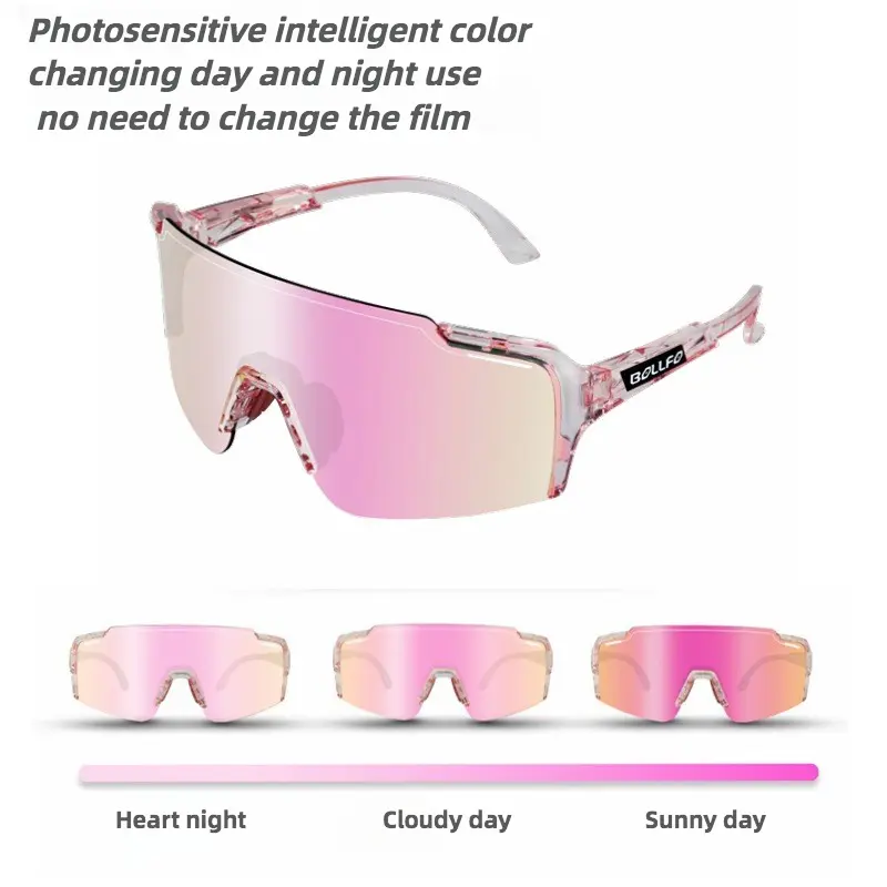 Photochromic Sunglasses in a Sporty Chic Wraparound Design, UV Sun Protection for Driving, Hiking, Outdoor Sports & OOTD, Color Changing