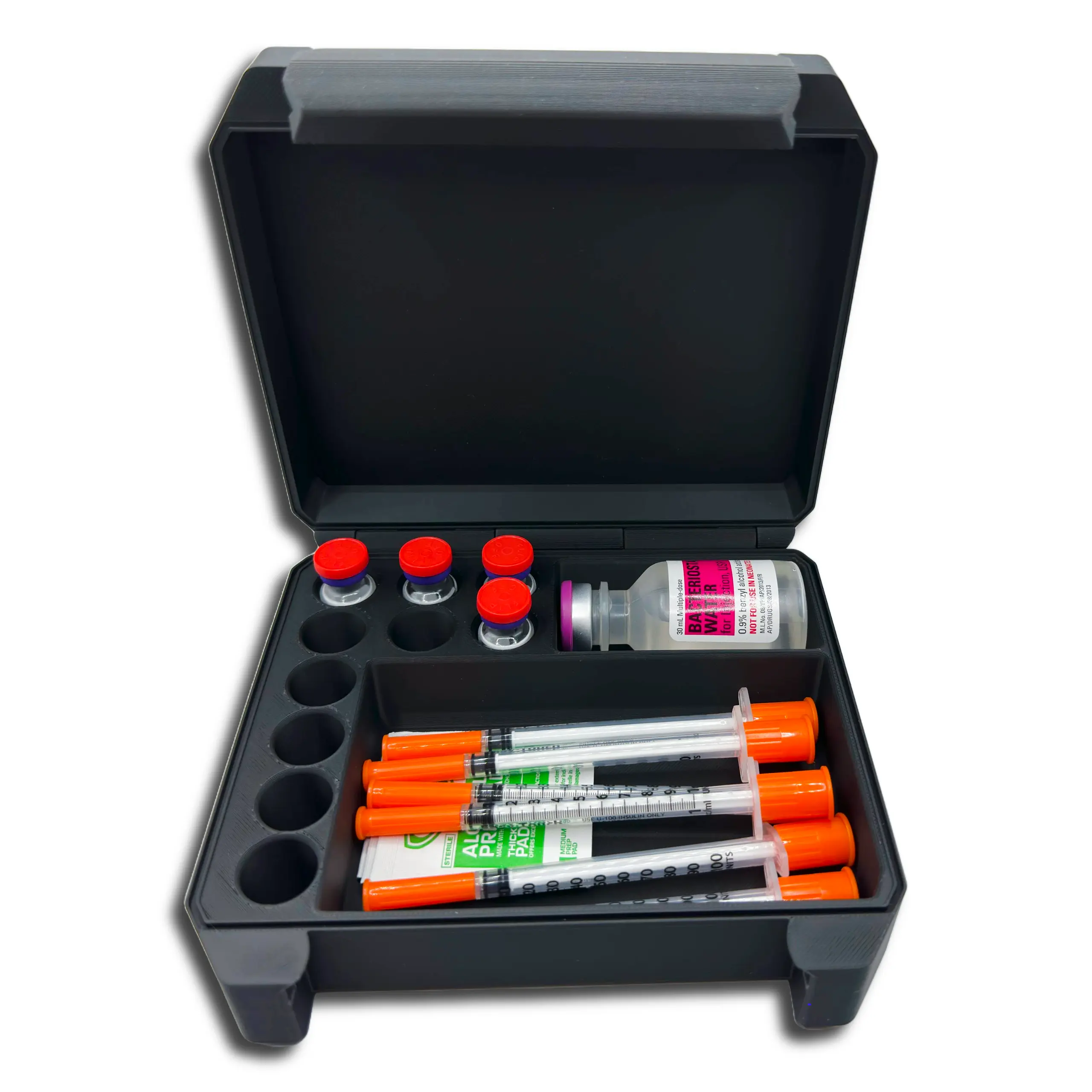 10-Slot Vial & Syringe Organizer Case