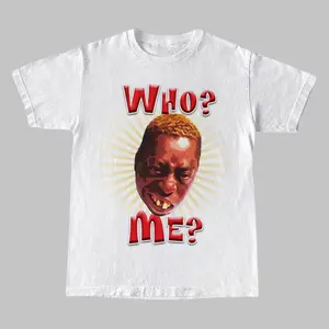 Beetlejuice "Who Me?" Funny Meme Graphic T-Shirt, Meme Cringe Funny Dumb Shirts, Men's Vintage Casual Trend Shirt Gift For Fans, Gift For Men, Gift For Women