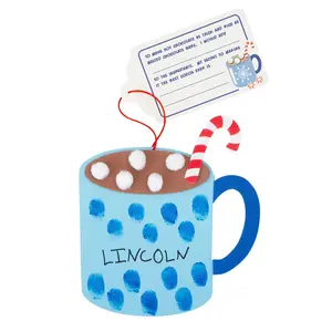 5 1/4" x 5" Hot Cocoa Thumbprint Christmas Ornaments with Card Craft Kit - Makes 12
