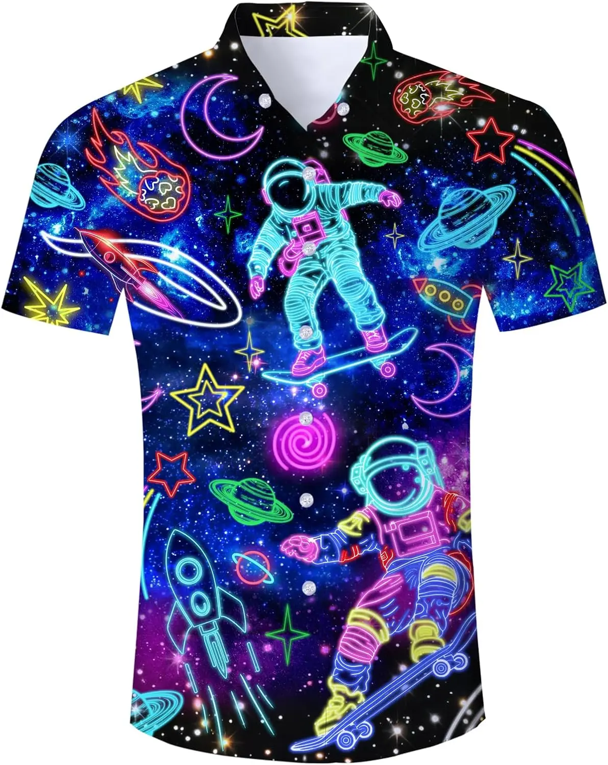 Mens Funny Hawaiian Shirts 3D Graphic Holiday Beach Aloha Shirt