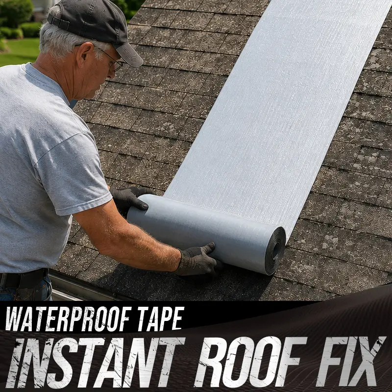 Big Roll Roof Waterproofing Sealant Tape 19.6IN x 32.8FT for Pipes Gutters & Small Roof Repairs 10+ Year Durability Peel & Stick High Temperature Resistant Heavy Duty Durable summervibes