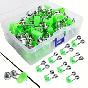 24-piece fishing bell | durable plastic clip-on fishing rod reminder with bimetallic bell strong clamp firmly fixed portable outdoor fishing accessories practical alarm tool for anglers without packaging box Fishing Accessories Kit