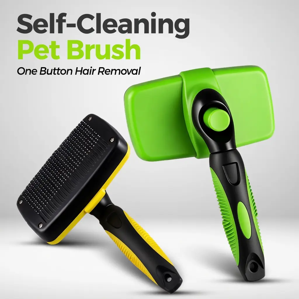 Pet Automatic Retractable Comb Dog Brush for Shedding & Grooming, Deshedding Tool for Short & Long Haired Dogs, Dog Comb