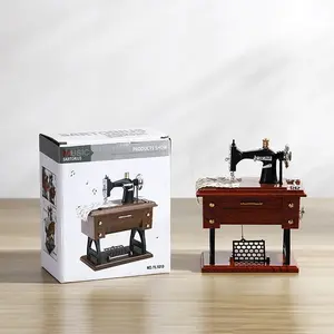 Sewing Machine Music Box Vintage Simulation Mini Sewing Machine Model Music Box Decorative Ornament Creative Gift