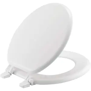 NEW Round Enameled Wood Closed Front Toilet Seat - Durable White Finish, Easy Install Unbranded No Brand