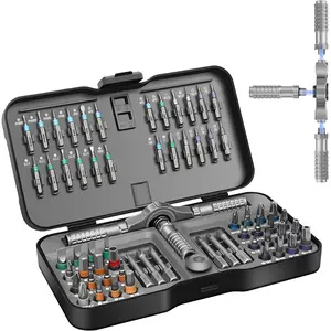 66 in 1 Magnetic Screwdriver Set Portable Multi Bit Ratcheting Screwdriver Kit with Detachable Handle for Home Electronics,Computer,Furniture, Bike,DIY,Gifts