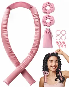 Viral 22 Momme Mulberry Silk Heatless Hair Curler Set  | Overnight No-Heat Curls for Long Hair  | Upgraded Soft Silk Roller with Clips & Scrunchies |  Hair Care Roller Gift Set | Baaz Prime Hair Care Must-Have
