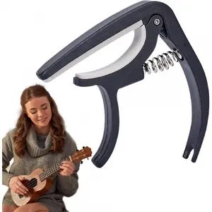 2pcs, black ABS plastic guitar capo with string puller function, quick transposing capo compatible with acoustic guitars, electric guitars and ukuleles