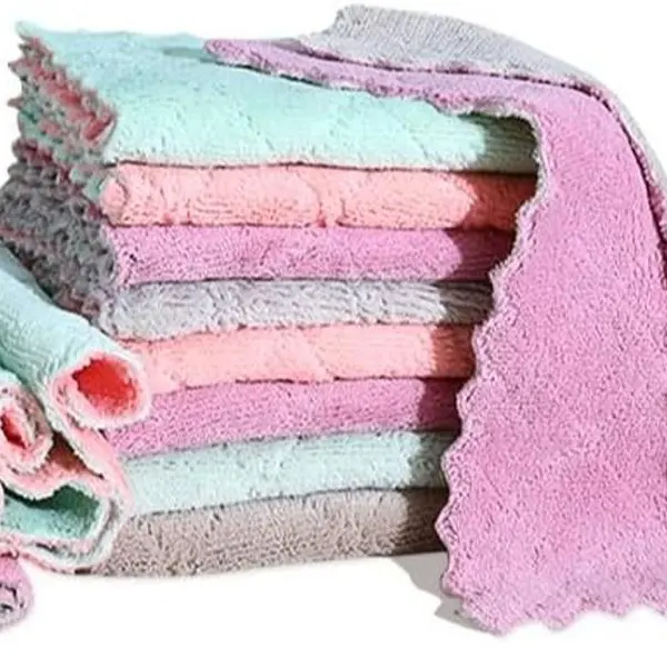 12 Pack Cleaning Cloth Kitchen Cloth Dish Towels, Super Absorbent Microfiber Quick Dry Rags Non-Stick Oil Cloths