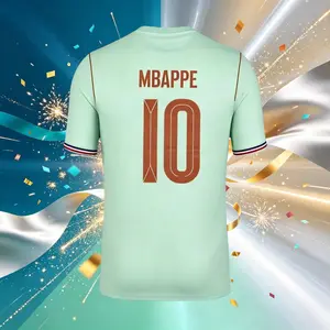 2026 France National Home And Away Blue Green 10# Mbappe 7# Dembele Short And Long Sleeve Soccer Jersey Fans Version